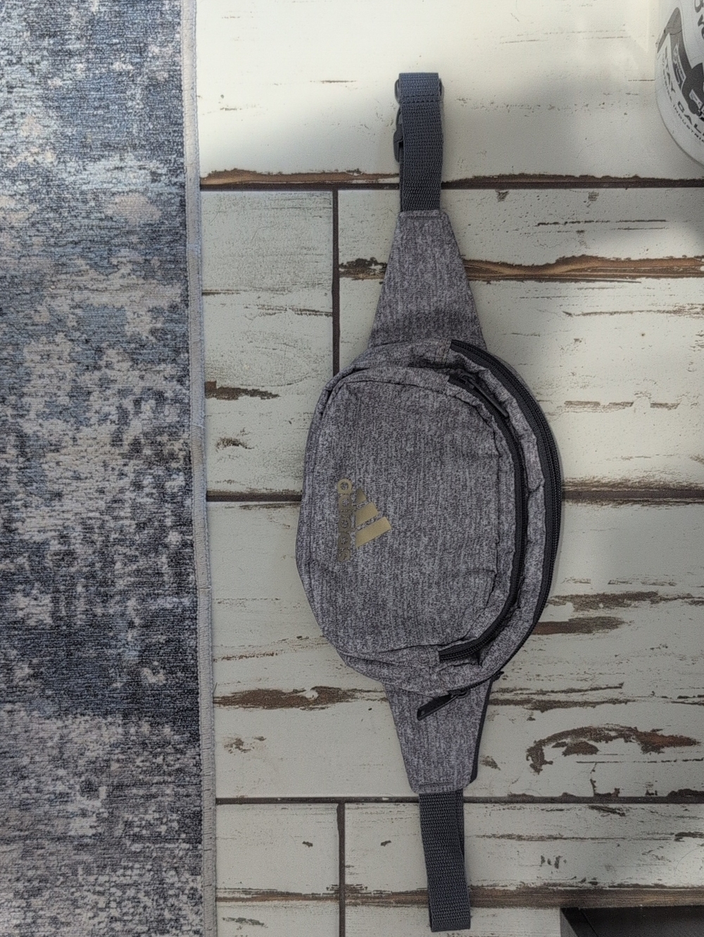 adidas Heather Gray Sling Waist Pack with Subtle Logo